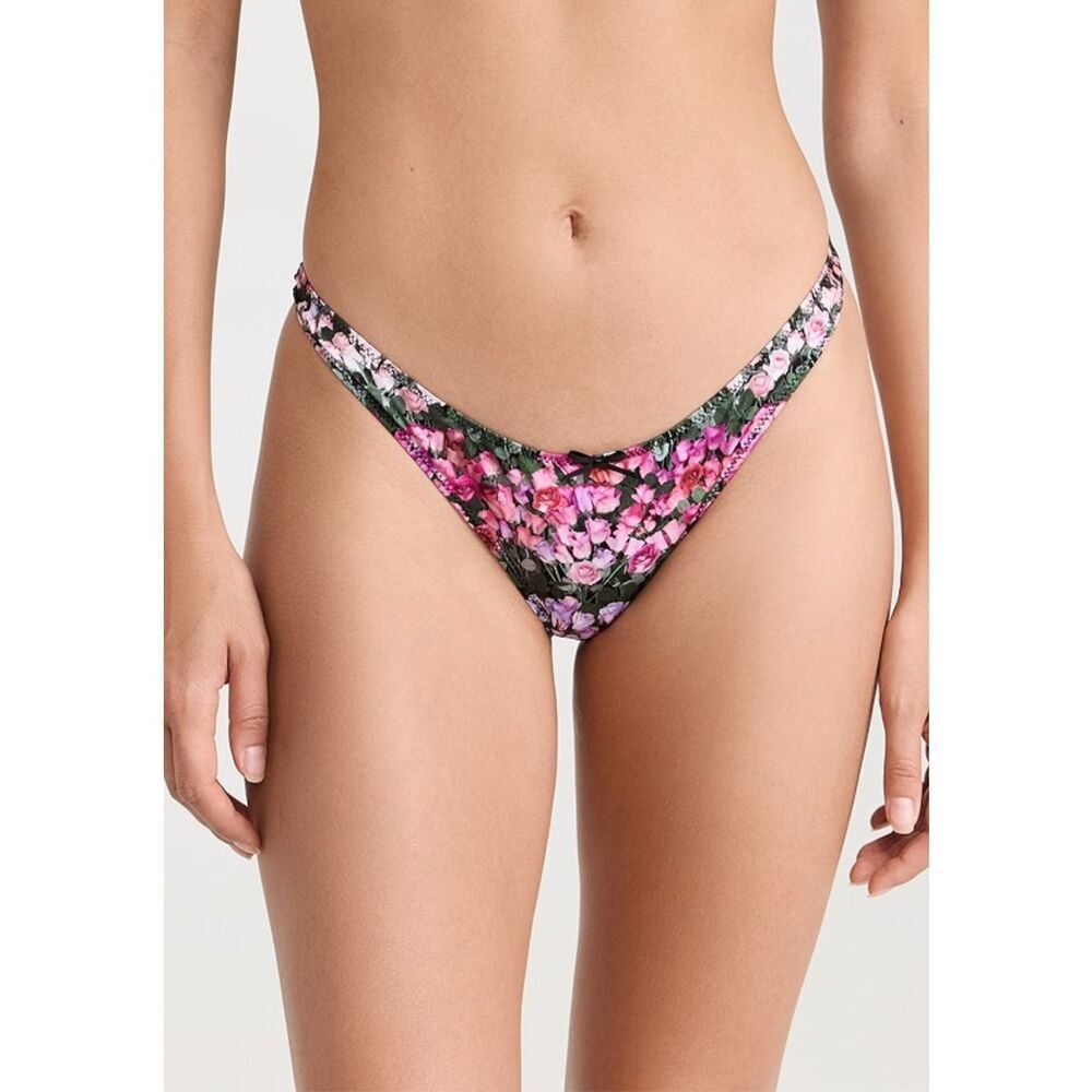 Fleur Du Mal NWT Rose Printed High Leg underware Size 4(Large)